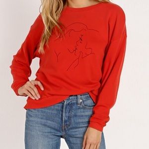 LNA Bisous Sweatshirt - Poppy - Size S